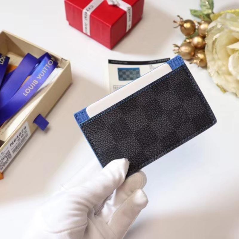 Louis Vuitton Wallets N64029 Black checkered blue